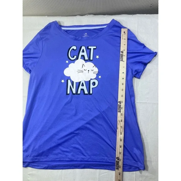 Secret Treasures Cat Nap Pajama Set Purple Clouds Cats Sleepwear Women's Size S - Picture 3 of 12